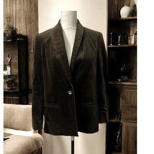 Vintage‎ Ellen Tracy Classic Brown Velvet Boho Luxe  Academia Blazer Size 8
